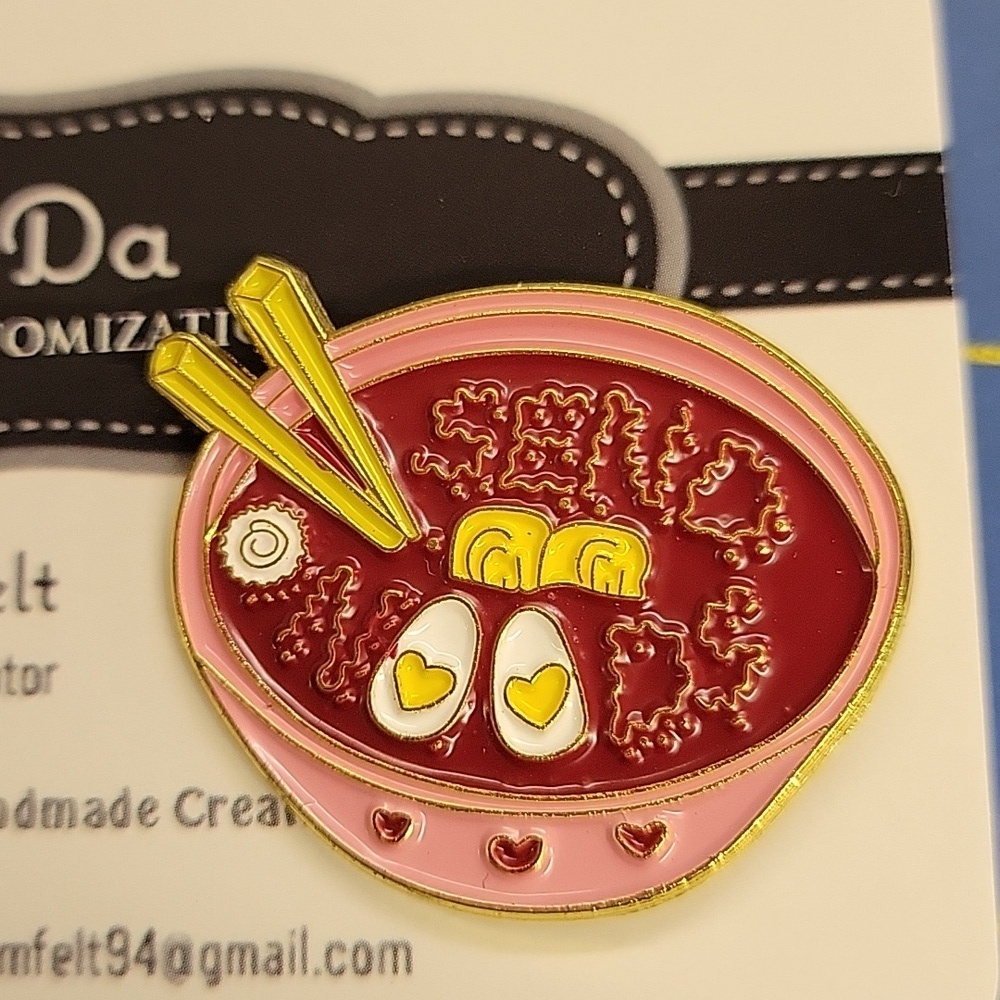 "Send Noods" Chinese Soup 1.25" Tack Pin